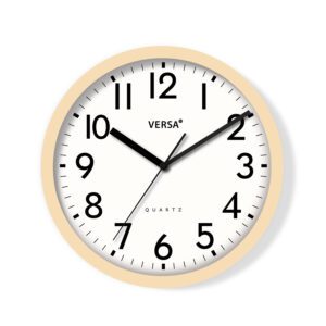 Reloj de pared con marco de madera clara 31cm