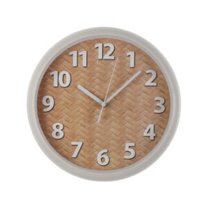 Reloj de pared redondo efecto mimbre 30cm