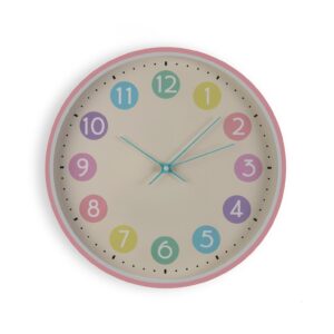Reloj de pared multicolor con marco rosa 30cm