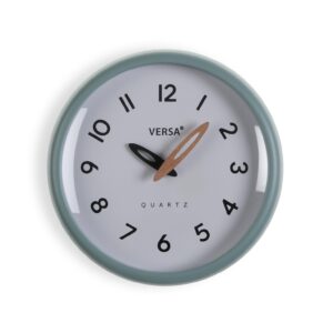 Reloj de pared blanco con marco verde 24,4cm