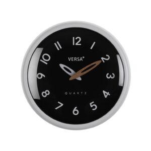 Reloj de pared negro marco blanco 24,4cm