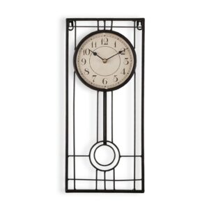 Reloj de pared de metal rectangular